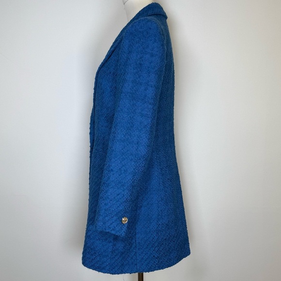 Zara Blue and Gold Quilted Blazer with Notched Lapels SIZE M NWT - Picture 4 of 14